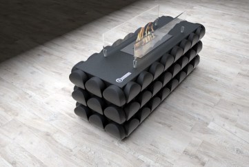 Настольный биокамин ONIKS Table BLACK в стиле модерн или хай-тек